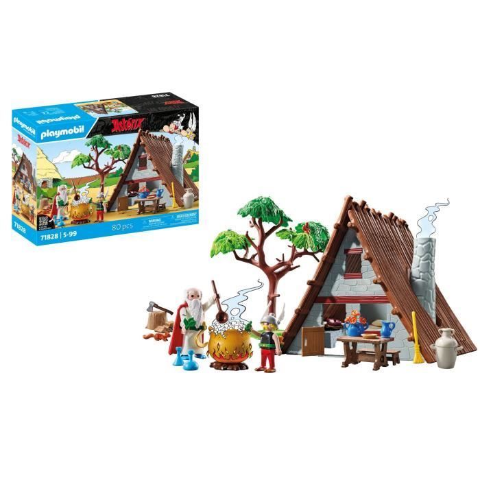 PLAYMOBIL 71828 Asterix' hut met Getafix, Asterix, stripfiguren, 80 onderdelen, geschikt voor kinderen vanaf 5 jaar