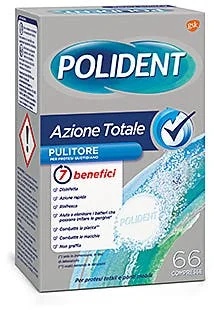 POLIDENT Polident Total Action 66 tablet za zobne proteze in čistilo za zobne proteze