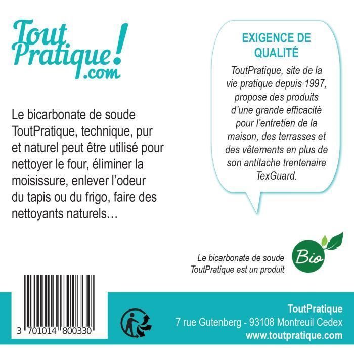 Bicarbonato de sodio orgánico - Limpia teteras, desodoriza telas - Tarro reutilizable de 700 g - Calidad superior - Natural - Francés