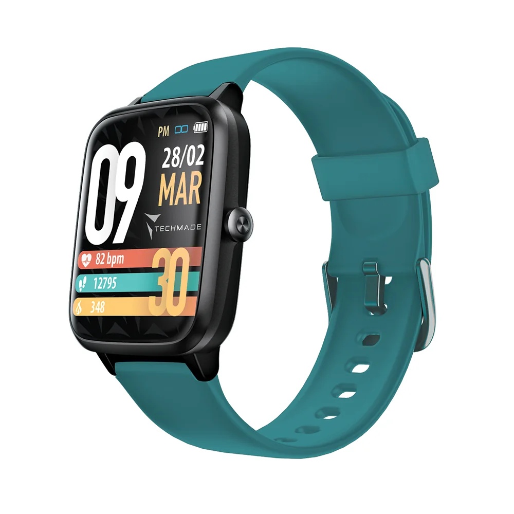 TECHMADE Techmade Move smartwatch in petrolzwart die je altijd bij je kunt dragen.
