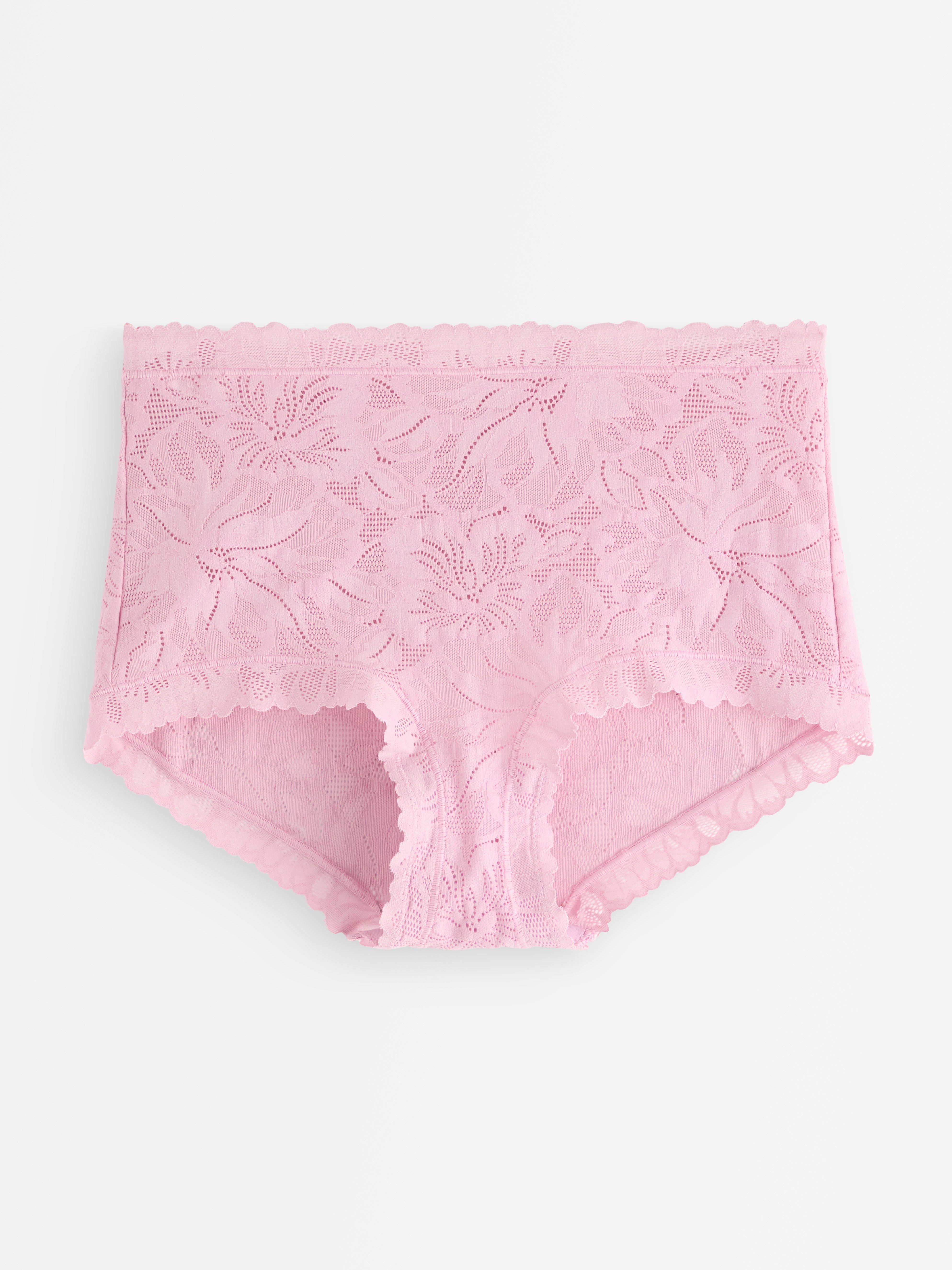 Trosor i spets med hög midja Light Dusty Pink