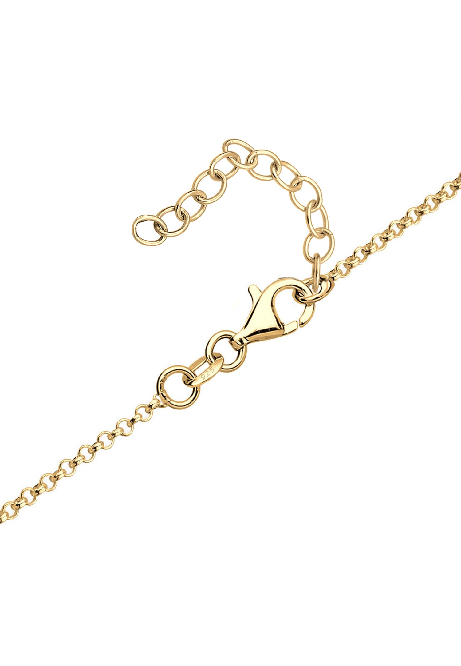 Elli Femmes Astro Soleil Lune avec cristaux en argent sterling 925 plaqué or