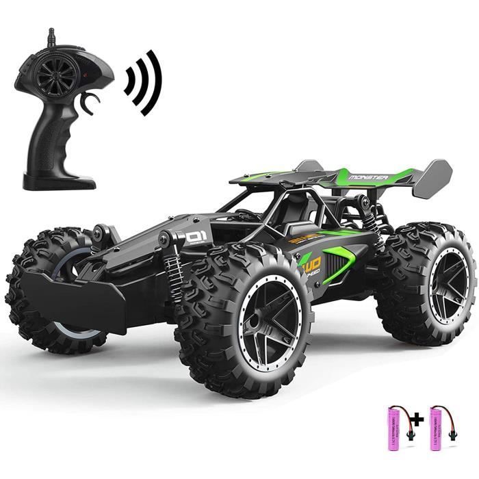 Coche teledirigido - RC - Camión 2WD - Más de 15 km/h - 2 baterías recargables - Verde