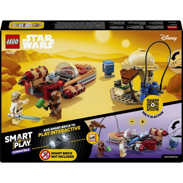 LEGO Star Wars SMART Play: Landspeeder do Luke - Brinquedo - Conjunto Compatível - 75420