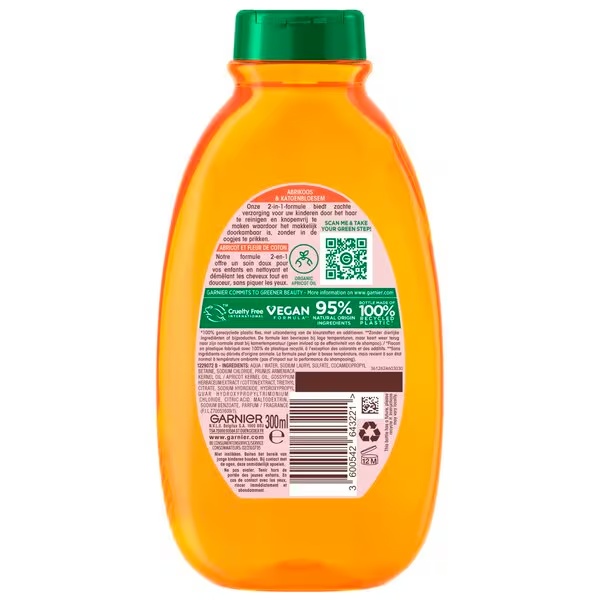 Garnier Ultra Doux Kids - 2-v-1 šampon in balzam - marelica in cvet bombaža<br>300ml