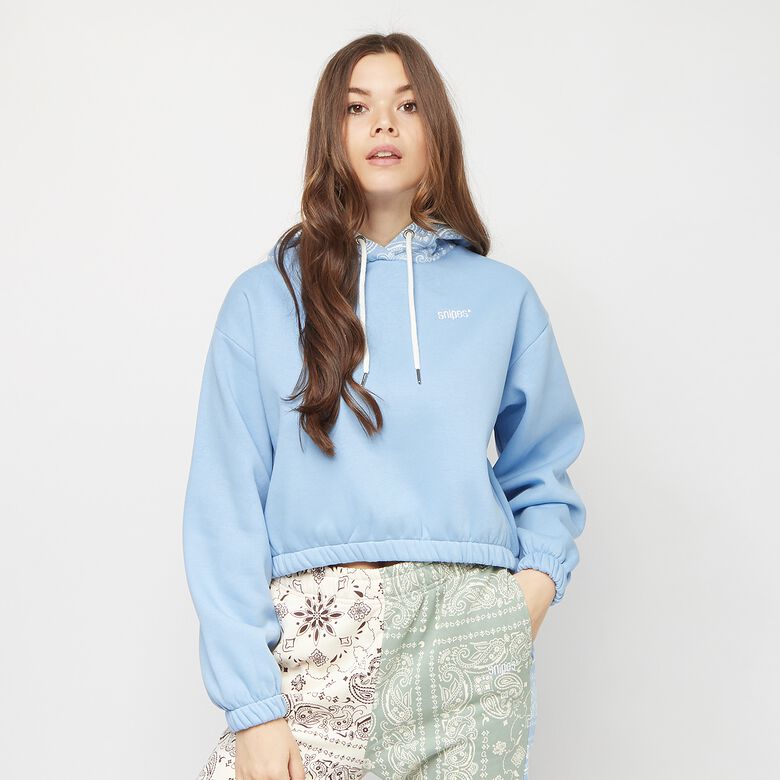 Oversize-Hoodie mit kleinem Paisley-Logo, kurz geschnitten