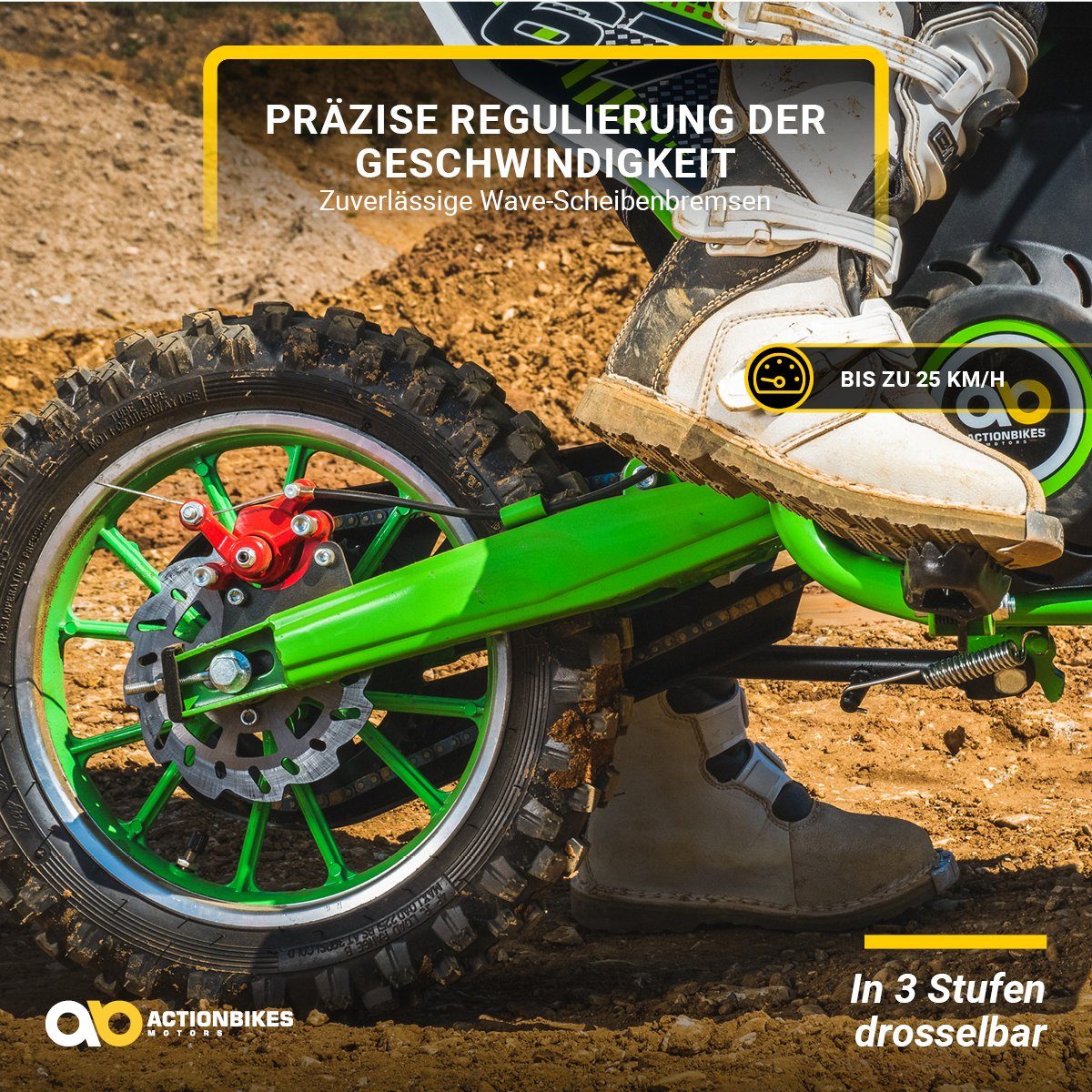 Actionbikes Motors elektryczny motocykl dziecięcy dziecięcy crossowy Viper 1000 W elektryczny - 3 poziomy - do 25 km/h, ładowność 60 kg, (1 sztuka), mini crossowy elektryczny minicross pit bike kieszonkowy od 5 lat