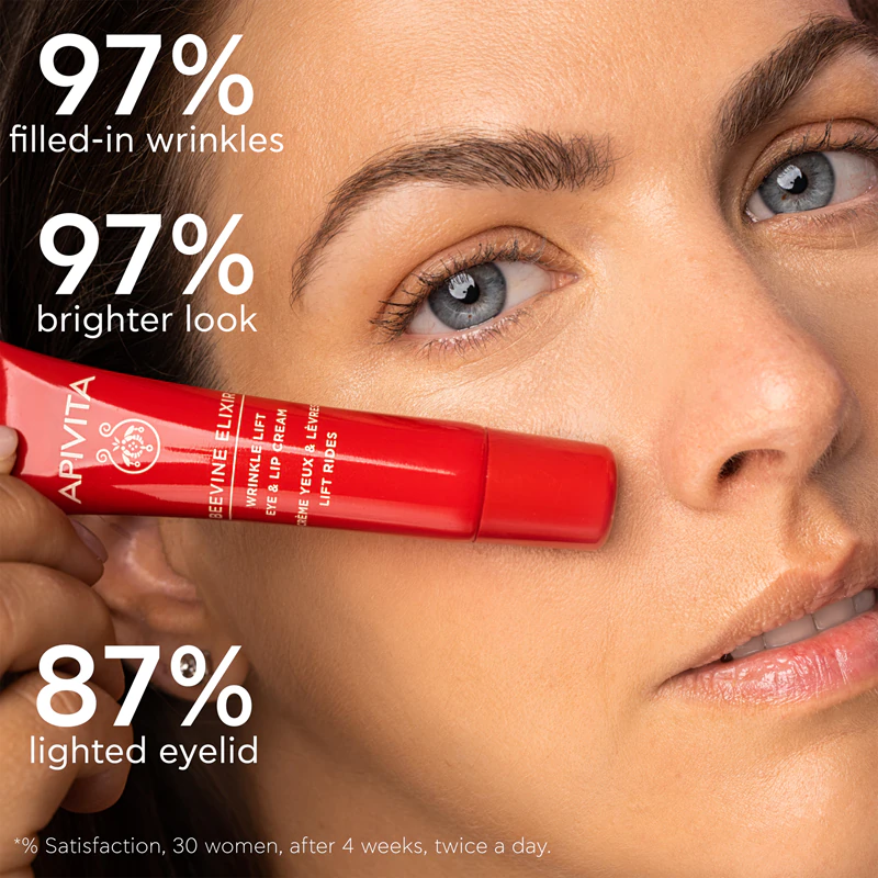 Apivita Beevine Elixir Eye & Lip Cream intenzívne liftingový očný krém proti vráskam a tmavým kruhom pod očami