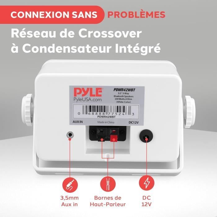 PYLE Bluetooth-luidspreker voor buiten - 200W - Waterdicht - 3-weg - Wand-/plafondmontage