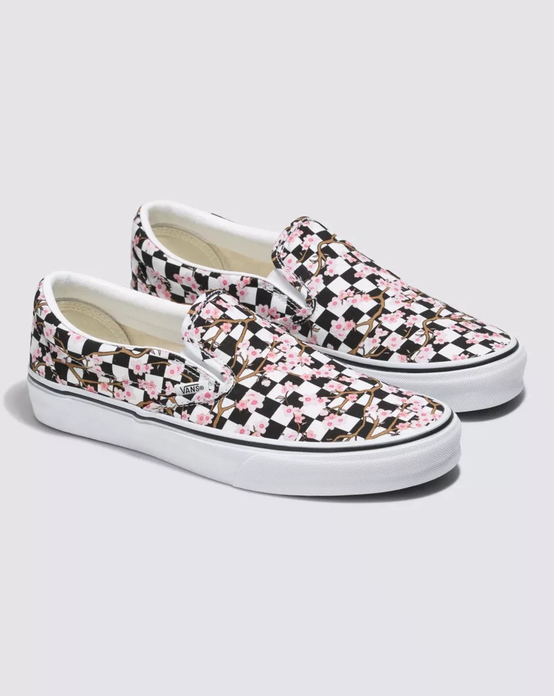 Customs Cherry Blossom Checkerboard Slip-On
