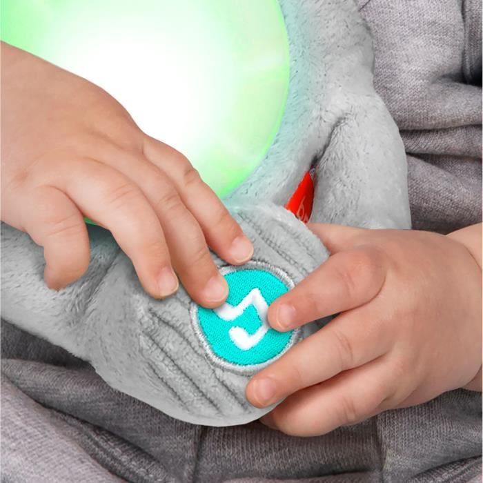 BRIGHT STARTS Baby Toy, Plush Toy, Night Light, Hug-a-Bye Baby Elephant, Sounds and Lights, Baby Gift