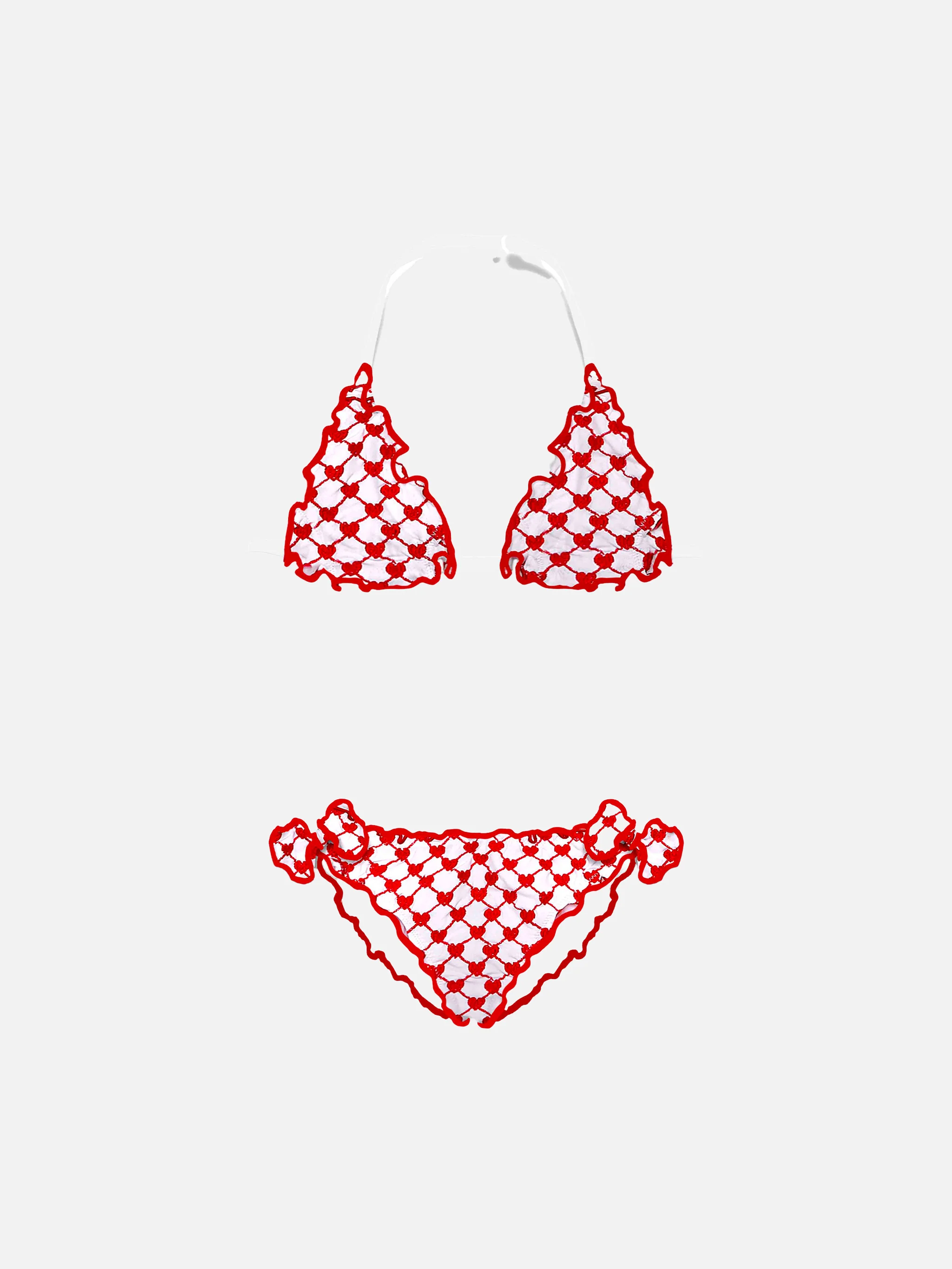 Meisjesbikini met geborduurd hartje
