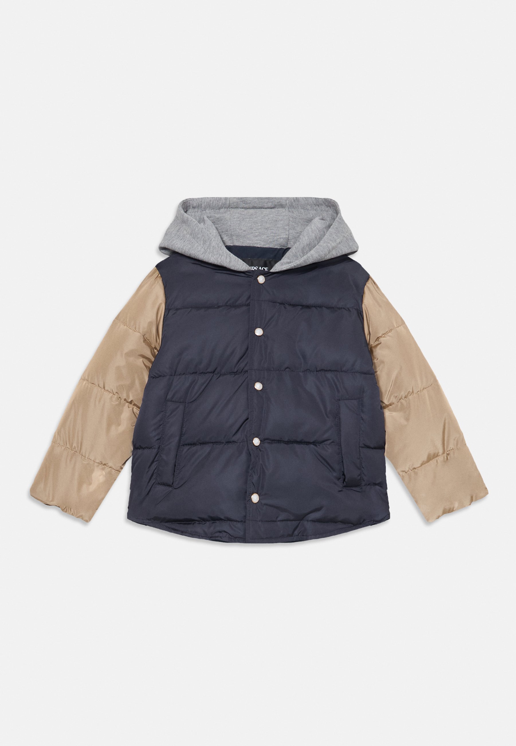 Giacca imbottita Versace con logo vintage e stampa unisex per bambini - Giacca invernale - blu navy/avorio/grigio/oro