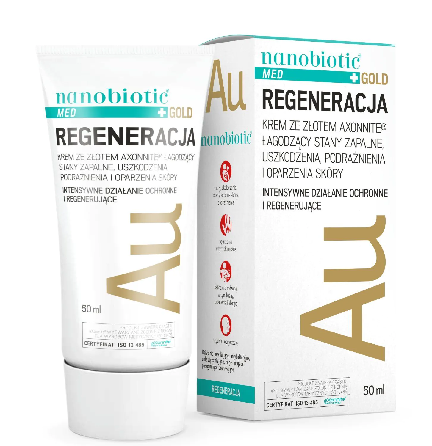 Nanobiotic Gold Skin Repair Krem Ze Złotem Axonnite 50 ml