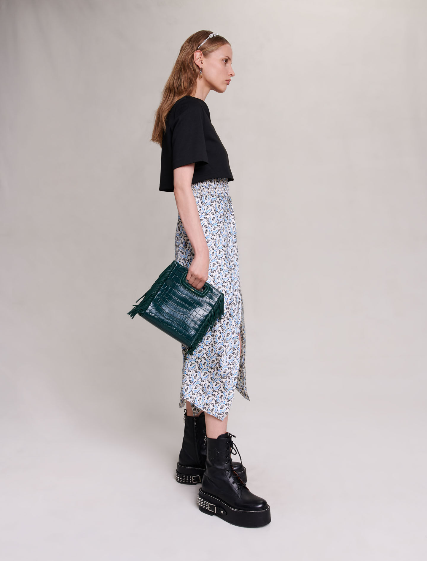 Rochie 2 in 1 cu flori-Brin de muguet écru/bleu