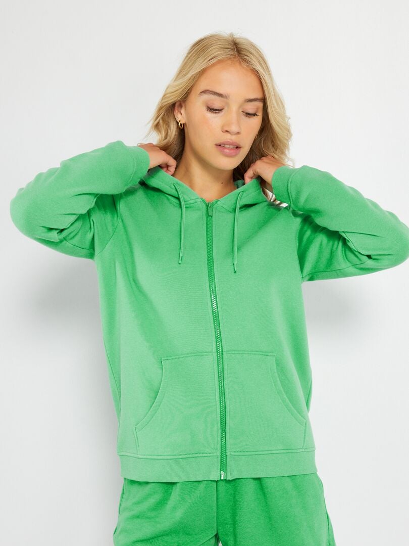 Hoodie met rits - GROEN