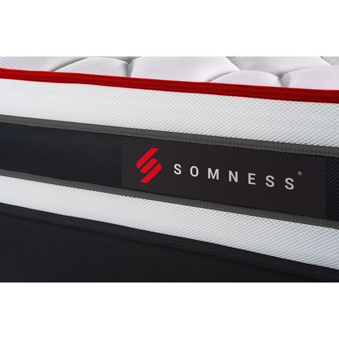 Bed base and mattress set - ENERGY - 90x200 cm - Memory foam - Pocket springs - Black