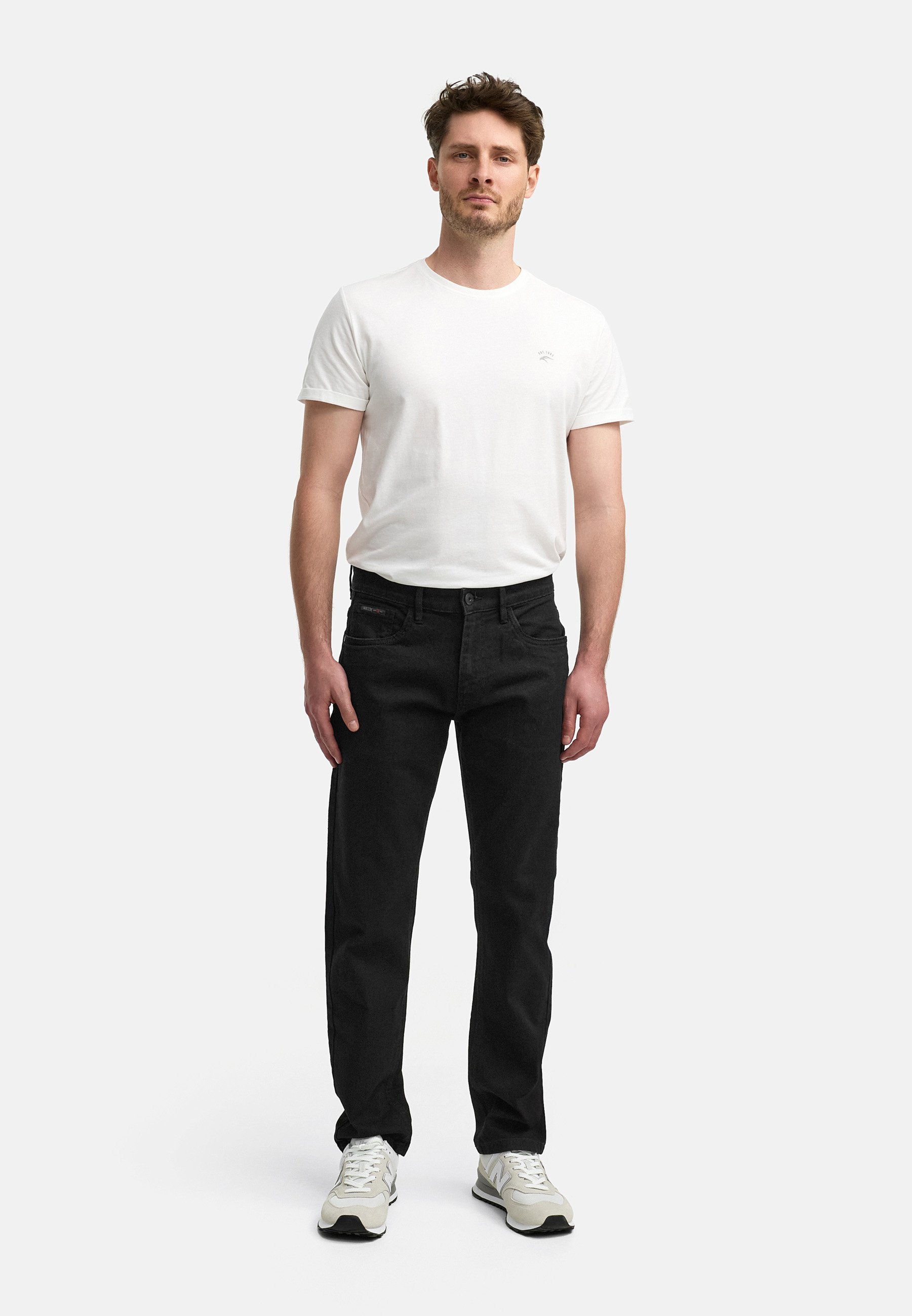 INDICODE JEANS STRETCH - Jean droit - Noir intense