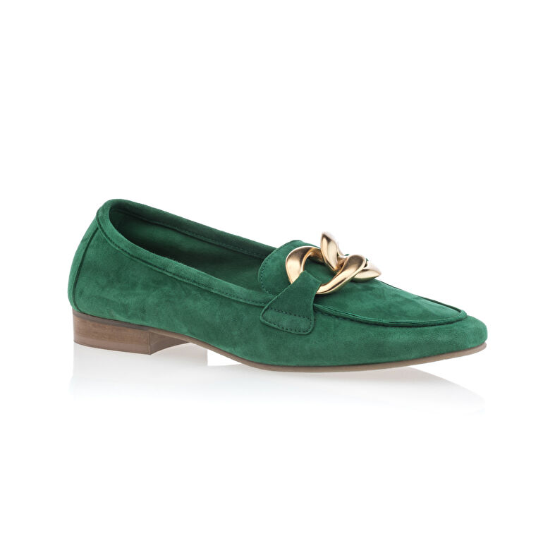 Grüne Damen-Loafer/Bootsschuhe