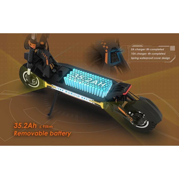 Elektrische scooter - KuKirin G4 Max - Twee 3200W motoren - Verwijderbare 60V 35,2Ah accu - Maximale actieradius 95 km