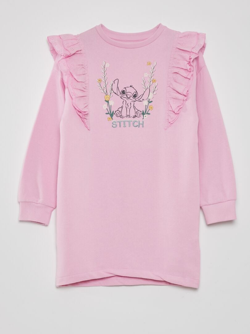 Jurk met ruchesmouwen 'Stitch' - ROZE