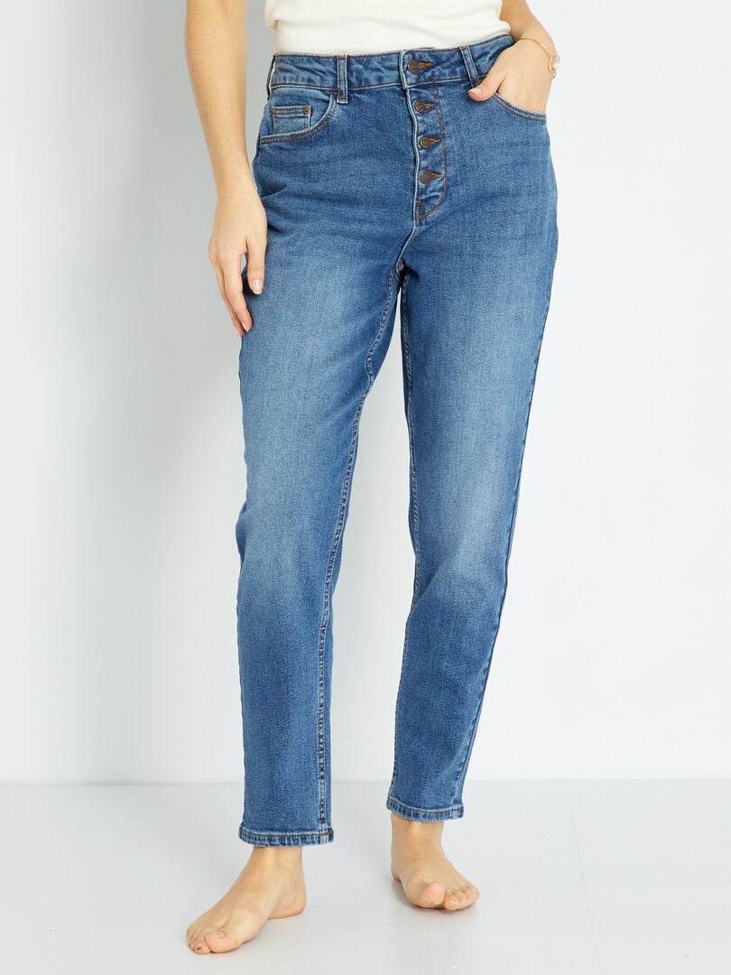Zeer hoge taille mom jeans - maat S32 - blauw