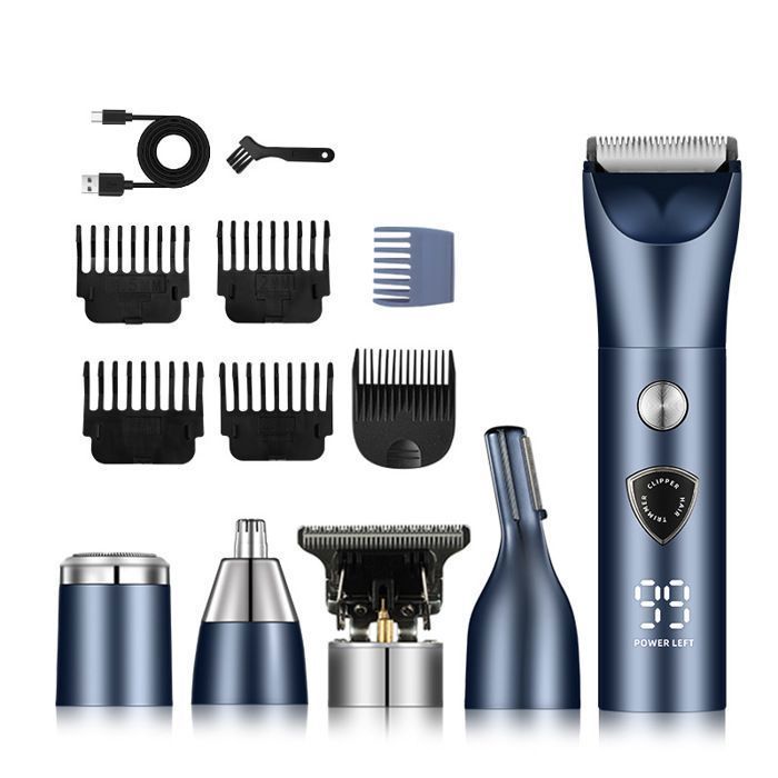 Professionnel Homme Corps Poils Trimmer - Rasoir Électrique avec Barber, Trimmer Moustaches, Charge USB, Accessoires Barber