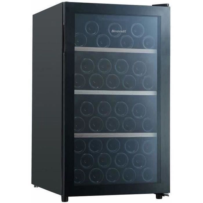 BRANDT BFW56GB Wine Cellar - 56 Bottles - Freestanding - 124 Liters - H85.5 x W48 x D57.5 - Black