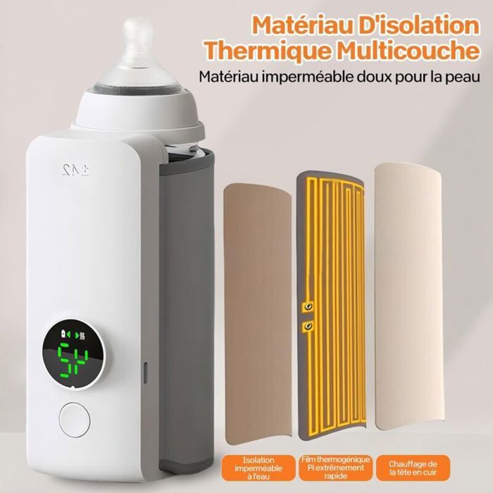 Chauffe-biberon intelligent digital – sans fil maintien au chaud voiture nuit Label