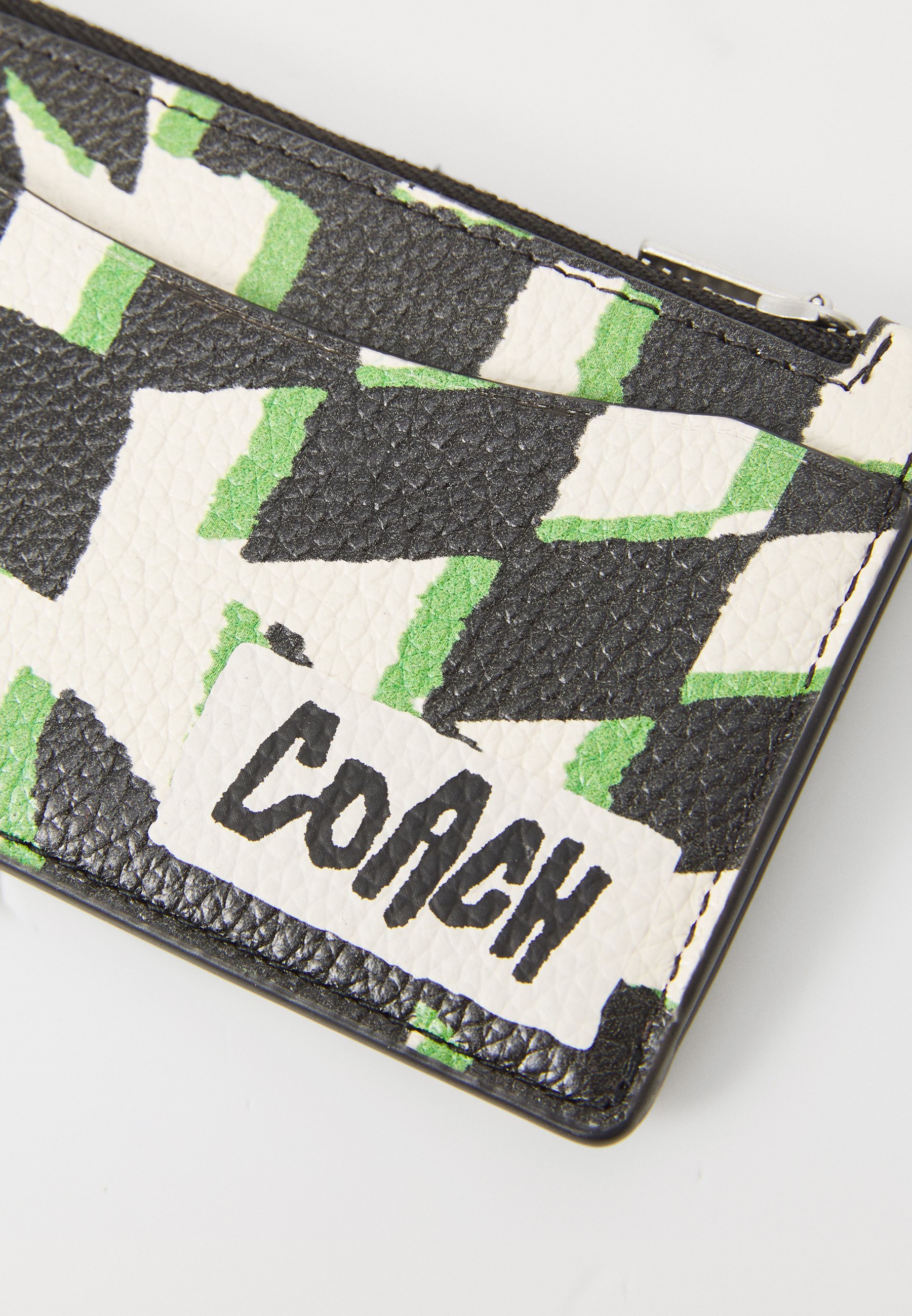 COACH RITSKAARTHOUDER MET GEO CHECK-PRINT - Portemonnee - zwart multi