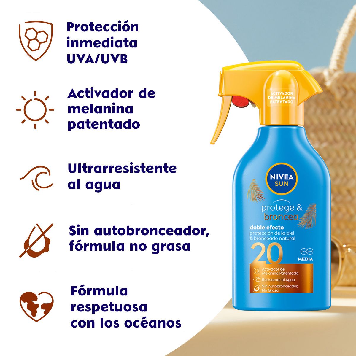 „Sun Protect & Bronze“ purškiklis nuo saulės Įdegio priemonės