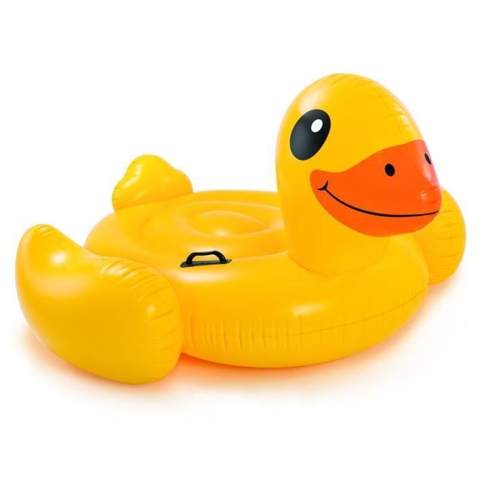 Bouée gonflable Canard Jaune à Chevaucher - INTEX - Jeux de Piscine - 2 poignées de maintien
