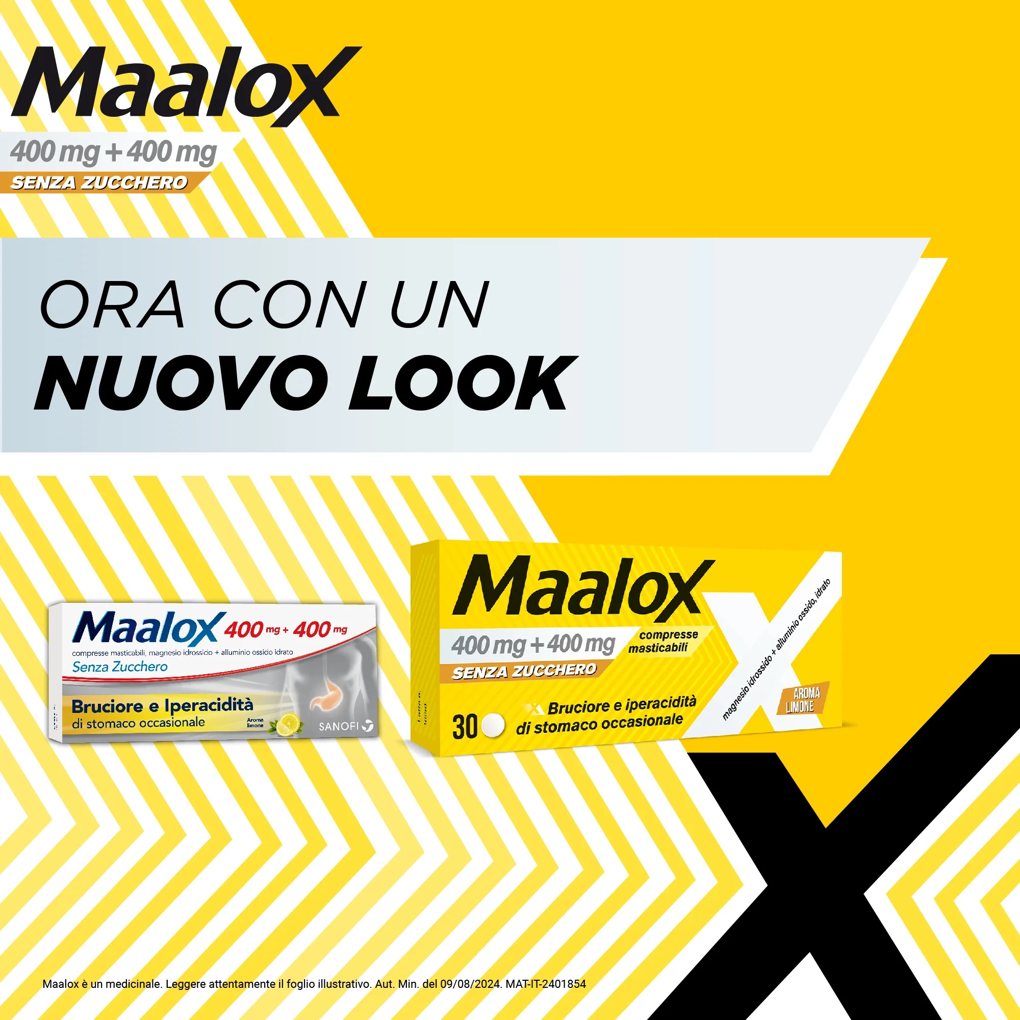 MAALOX Maalox sans sucre, 30 comprimés antiacides à croquer, saveur citron