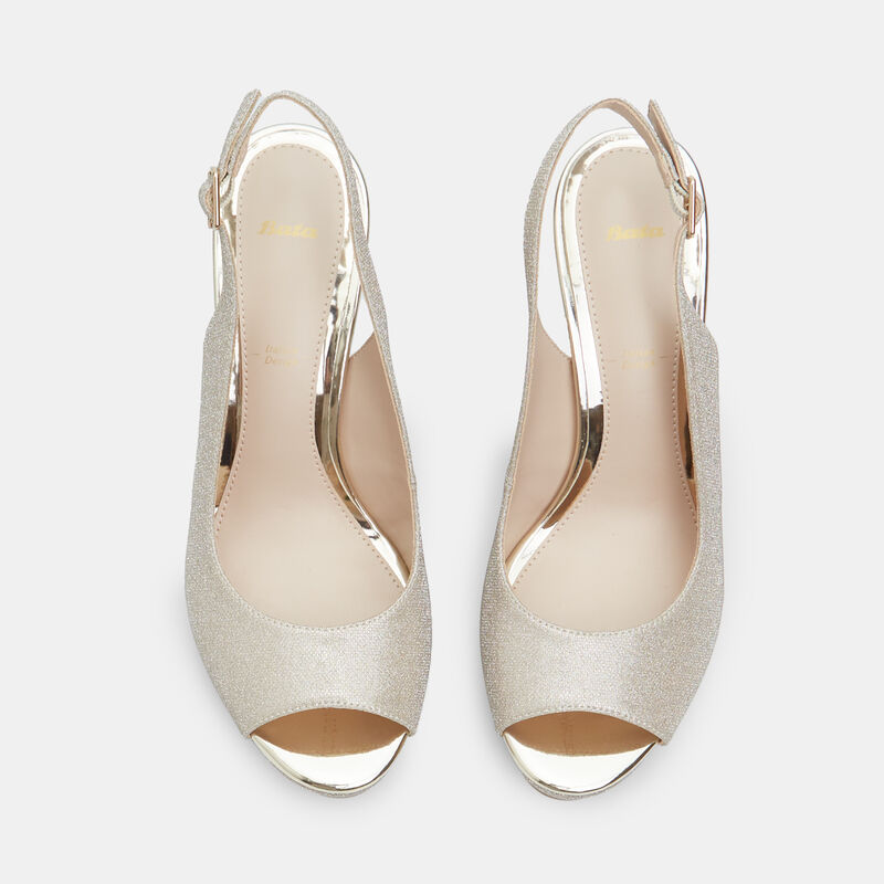 BATA damskie półbuty typu slingback z odkrytym palcem i obcasem 9 cm