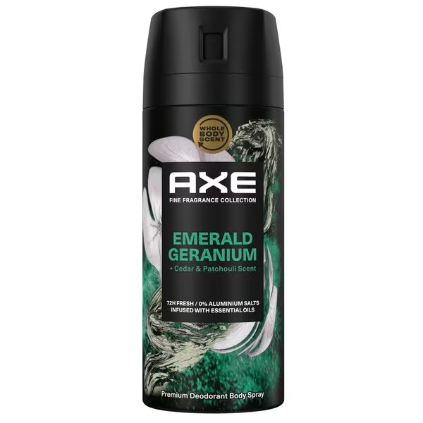 Axe Fine Fragrance Emerald Geranium dezodorants un ķermeņa aerosols 150ml