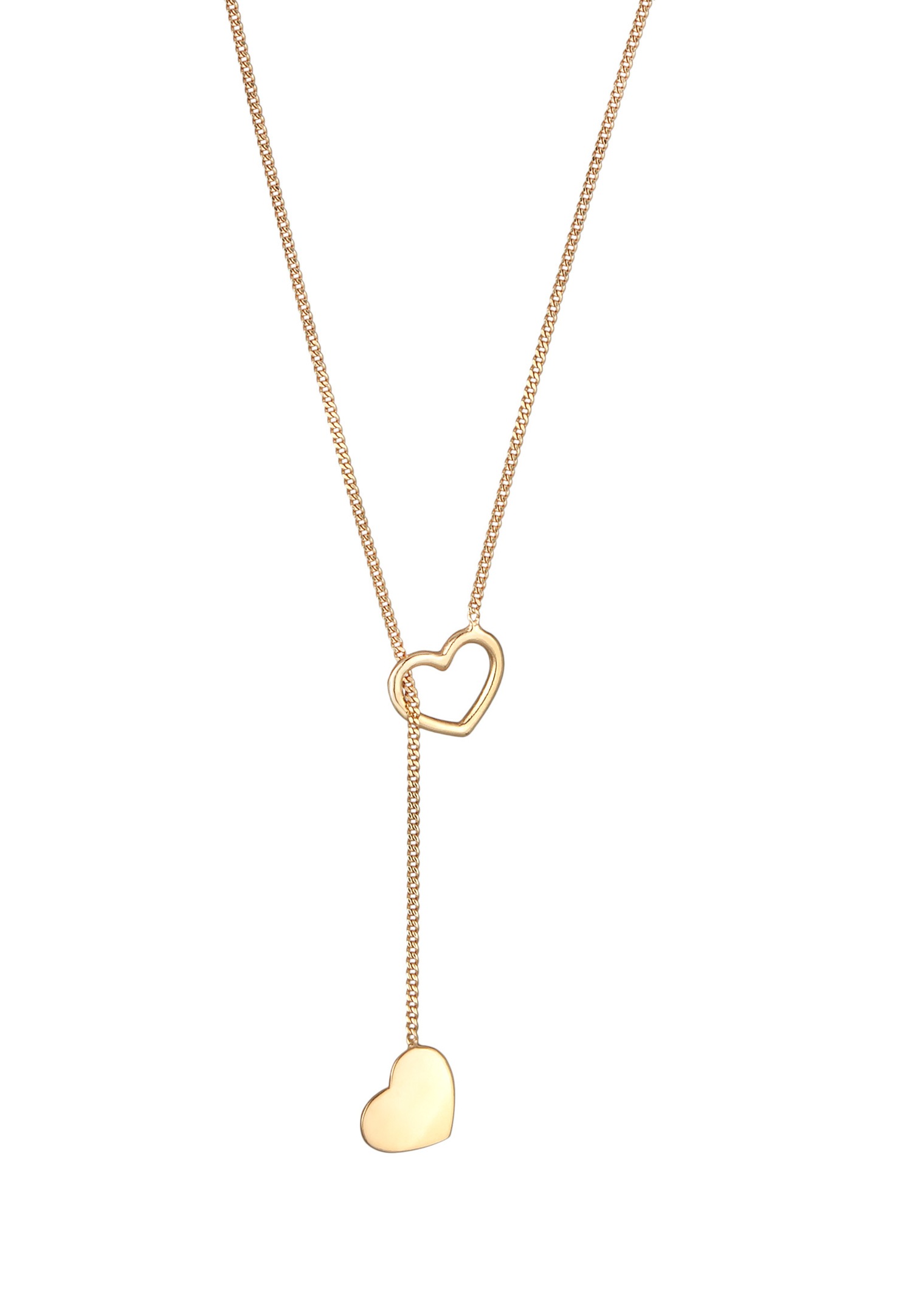 Elli Femmes Y chaîne pendentif coeur amour en argent sterling 925