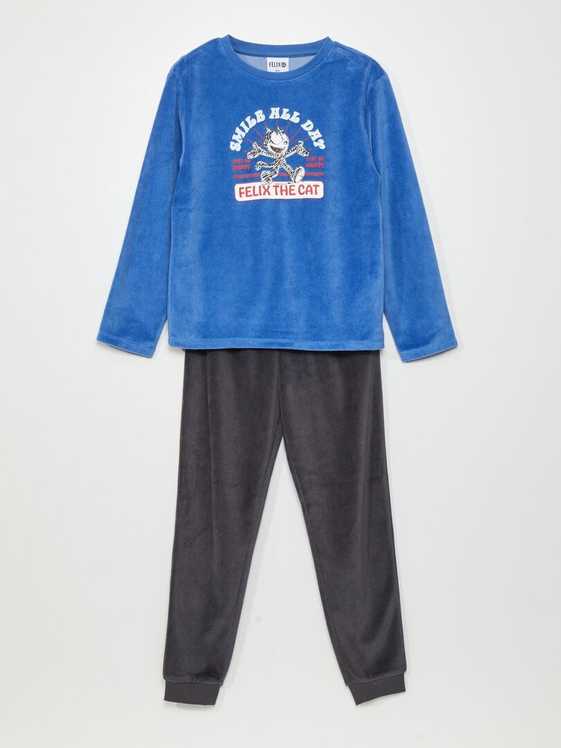 Conjunto de pijama de veludo Felix the Cat - 2 peças - AZUL