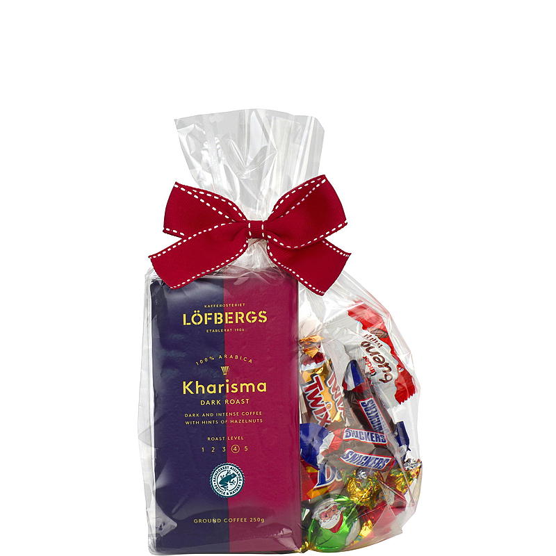 Lahjapakkaus 250 g kahvia ja 110 g suklaasekoitusta