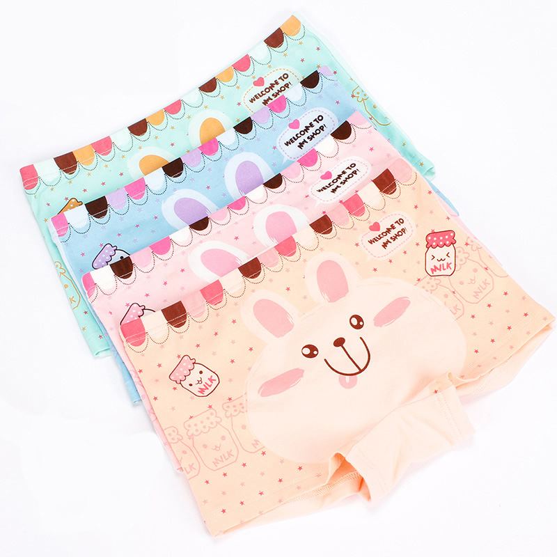 Lot de 3 boxers en coton pour filles, motif lapin, pour enfants et bébés (vente en gros).