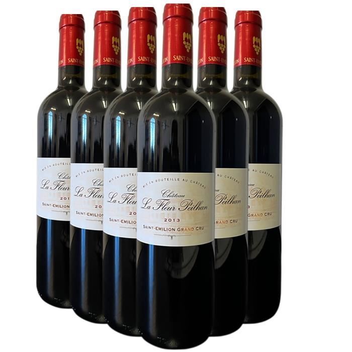 Château La Fleur Peilhan Saint-Emilion Grand Cru Rouge 2013 - Lot de 6x75cl - Vin AOC Rouge de Bordeaux - Cépages Merlot, Cabernet