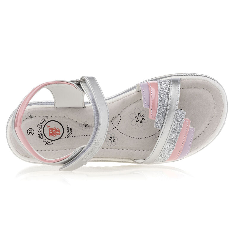 Graue Sandalen für Mädchen / Zehenfreie Schuhe