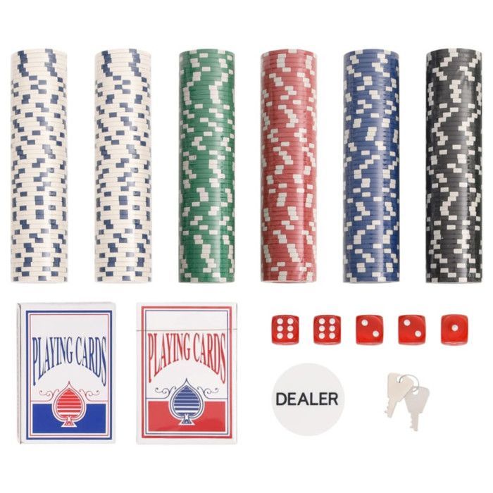 Juego de fichas de póker VIDAXL - 300 piezas, 11,5 g - Estuche portátil - Multicolor