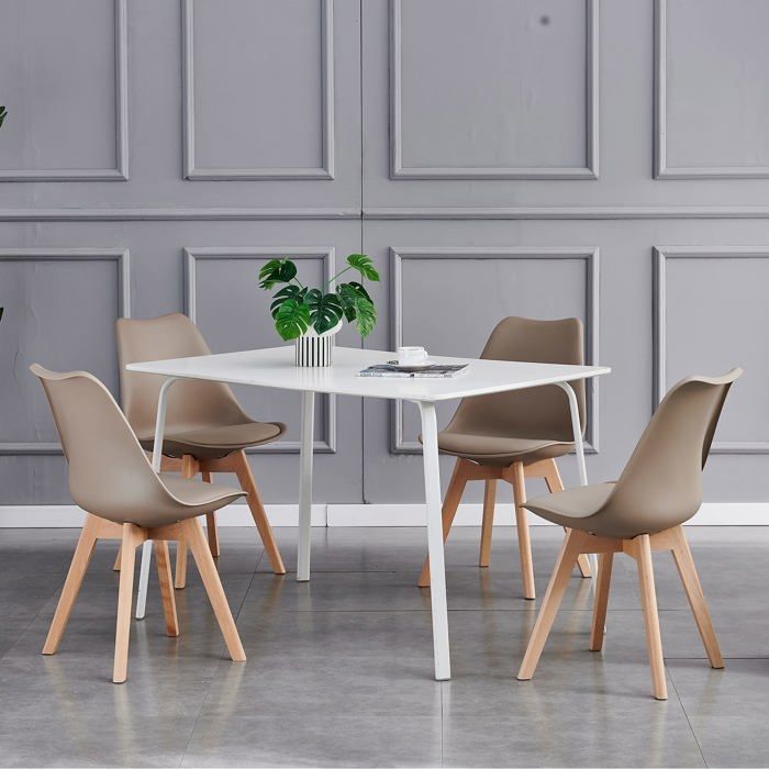 mcc direct Eva Lot de 2 chaises de Salle à Manger, de Cuisine, de Bureau Marron