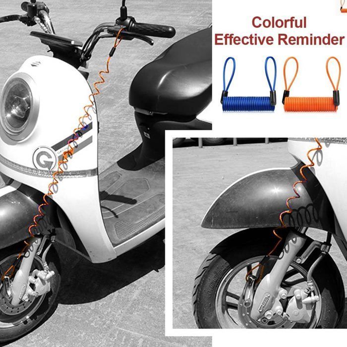 2-Piece Motorcycle Anti-Theft Set, Motorcycle Anti-Theft Chain, Motorcycle Disc Lock, Memory Cable - Reminder Cable for Visual Reminder