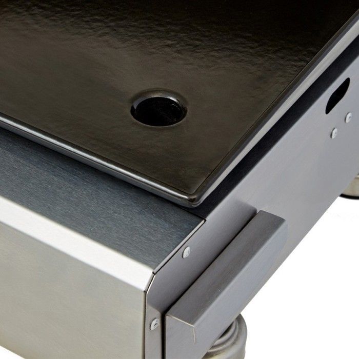 Parrilla de gas Alicia II de acero inoxidable con 3 quemadores - Brasero - 3 quemadores - Placa de acero esmaltado de 67 x 34 cm - Capacidad para hasta 10 personas - 7,5 kW, Gris