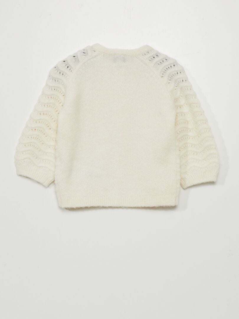 Gilet en maille à motifs - BLANC