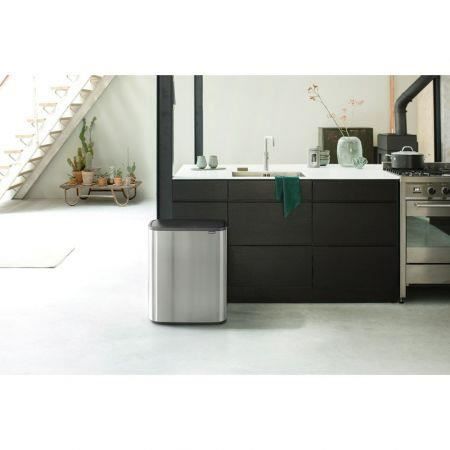 BRABANTIA Poubelle Bo Touch Bin - 60 L - Matt Steel Fingerprint proof
