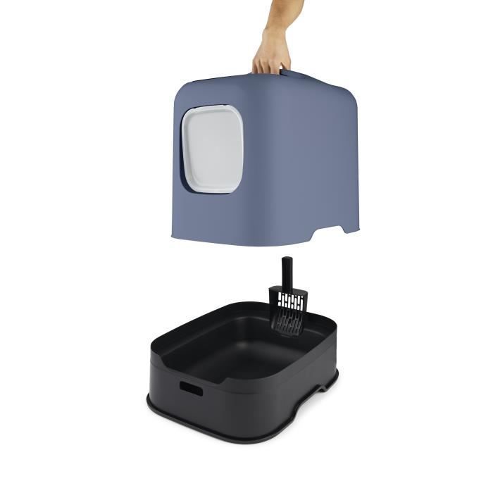 ROTHO - Lettiera per gatti 51 x 39 x 40 cm - Vassoio per lettiera - Blu Orizzonte