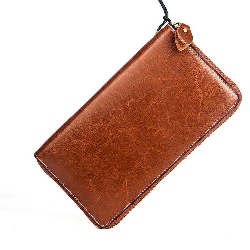 Pochette portefeuille en cuir souple fendu pour femme, porte-monnaie long en cuir pour usage quotidien, porte-cartes de téléphone professionnel.