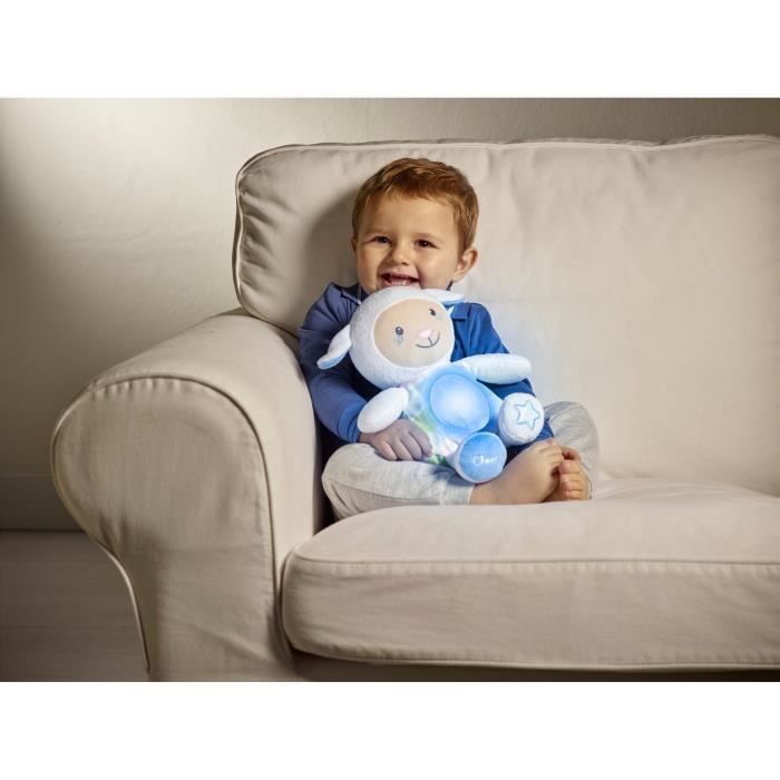 Oveja de peluche musical CHICCO con dulces palabras - Azul